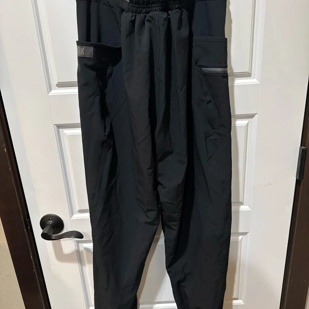 Gymshark Pants Mens Adult Small Black Athletic Windbreaker Logo Joggers